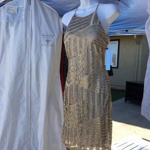 Gold sequin dress